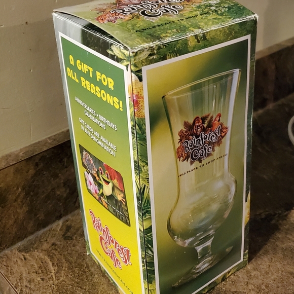 NWOT Rain Forest Cafe Large Footed Cocktail Glass - Picture 2 of 2